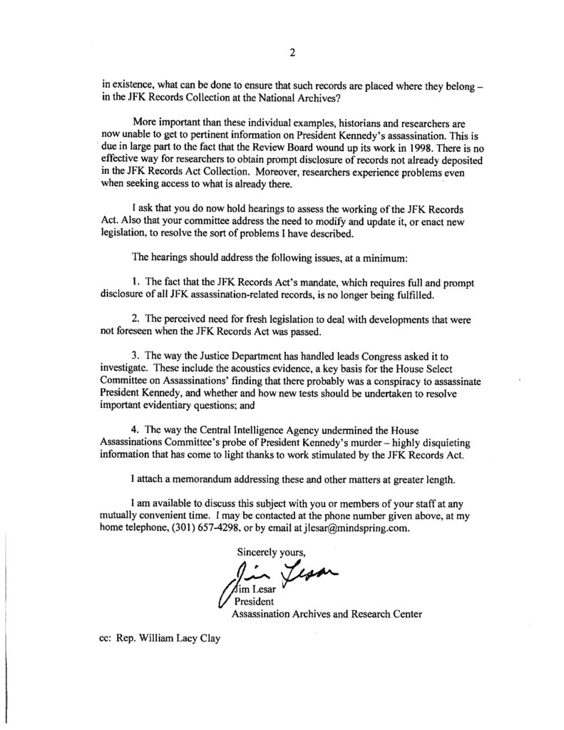 AARC President Jim Lesar's Unanswered 2010 Letter to Rep. Nancy Pelosi ...