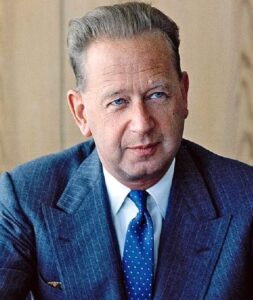 Dag Hammarskjöld, Secretary-General of the United Nations from April 1953 until his death in a plane crash in September 1961.